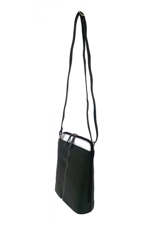 Baron & Burton - Small Ladies Leather Handbag Black/White