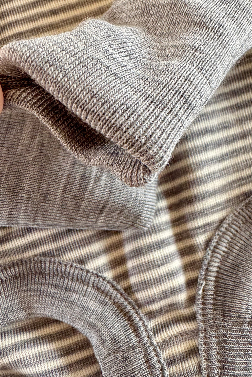 Natures Secret - Merino Long Sleeve Bodysuit (NS658) Close Up Shot of Open Sleeves