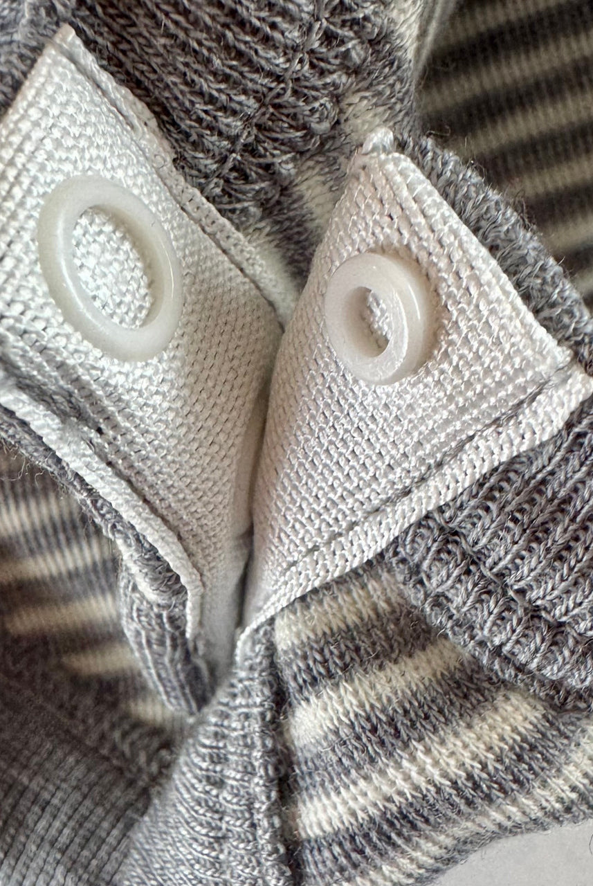 Natures Secret - Merino Long Sleeve Bodysuit (NS658) Close Up Shot of Buttons