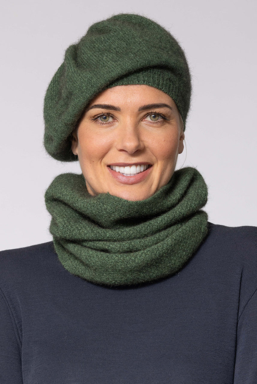 Noble Wilde - Merino & Possum Versailles Beret (NW5147) Jungle