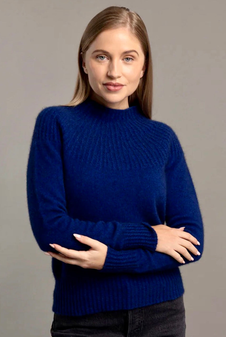 McDonald - Merino & Possum Yoke Neck Cable Jersey (5017) Cobalt