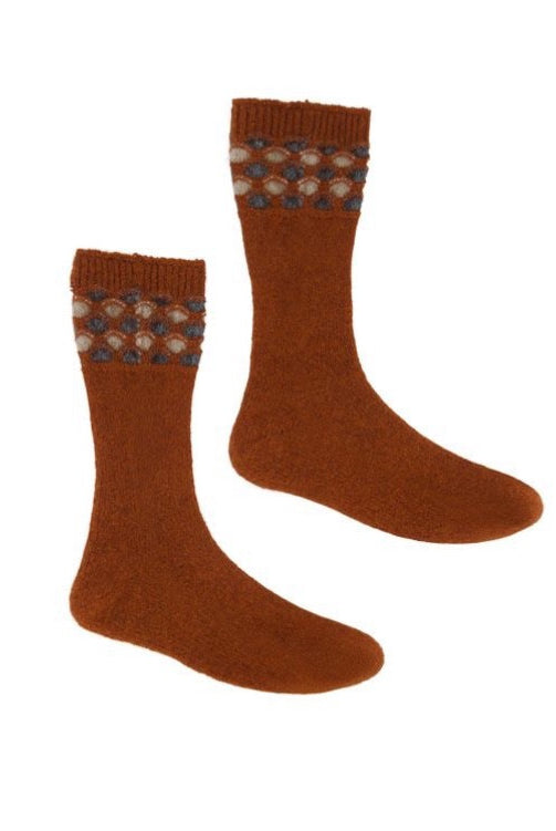 McDonald - Possum & Merino Wave Trim Socks (633) Spice