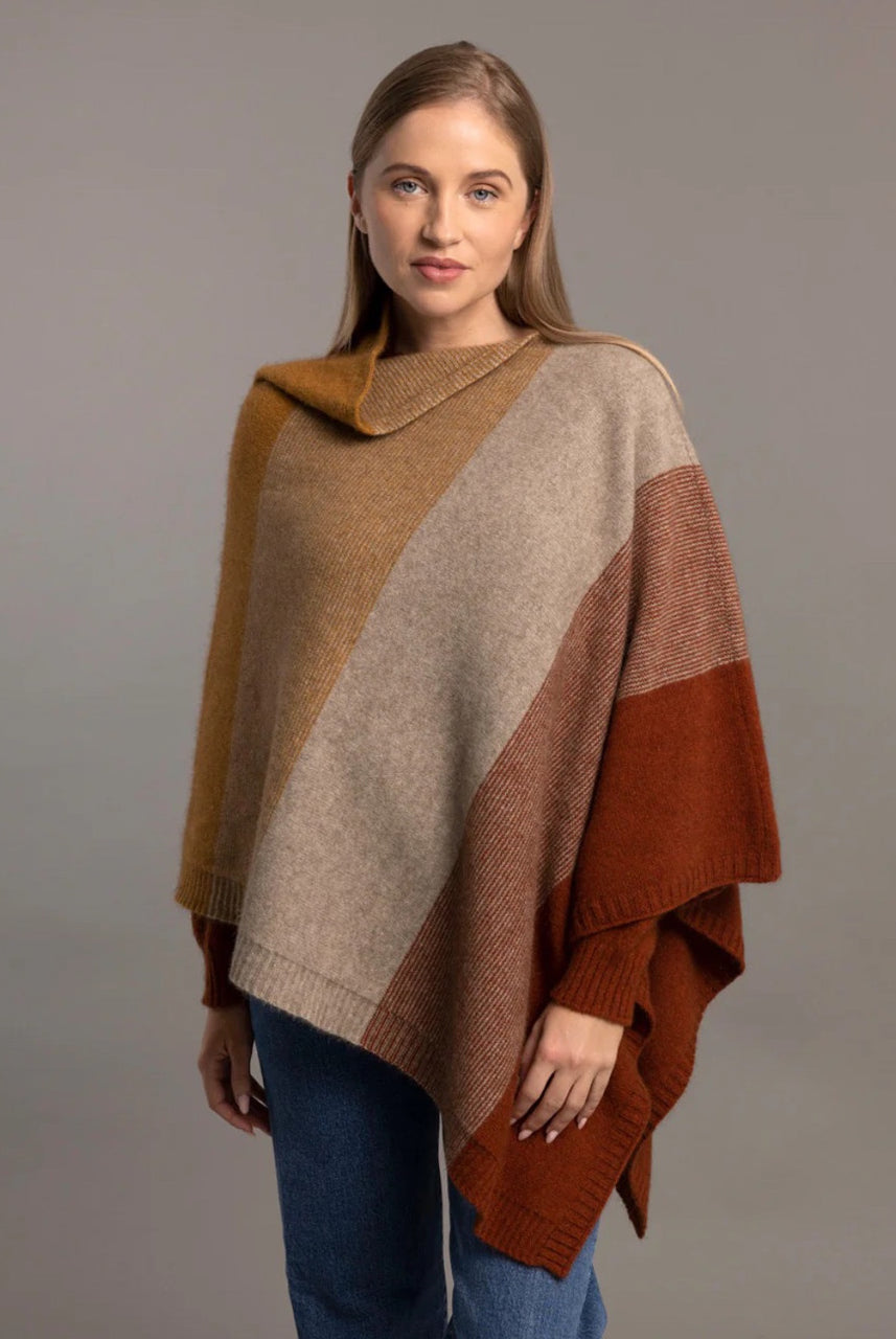 McDonald - Merino & Possum Ombre Poncho (5010) Harvest