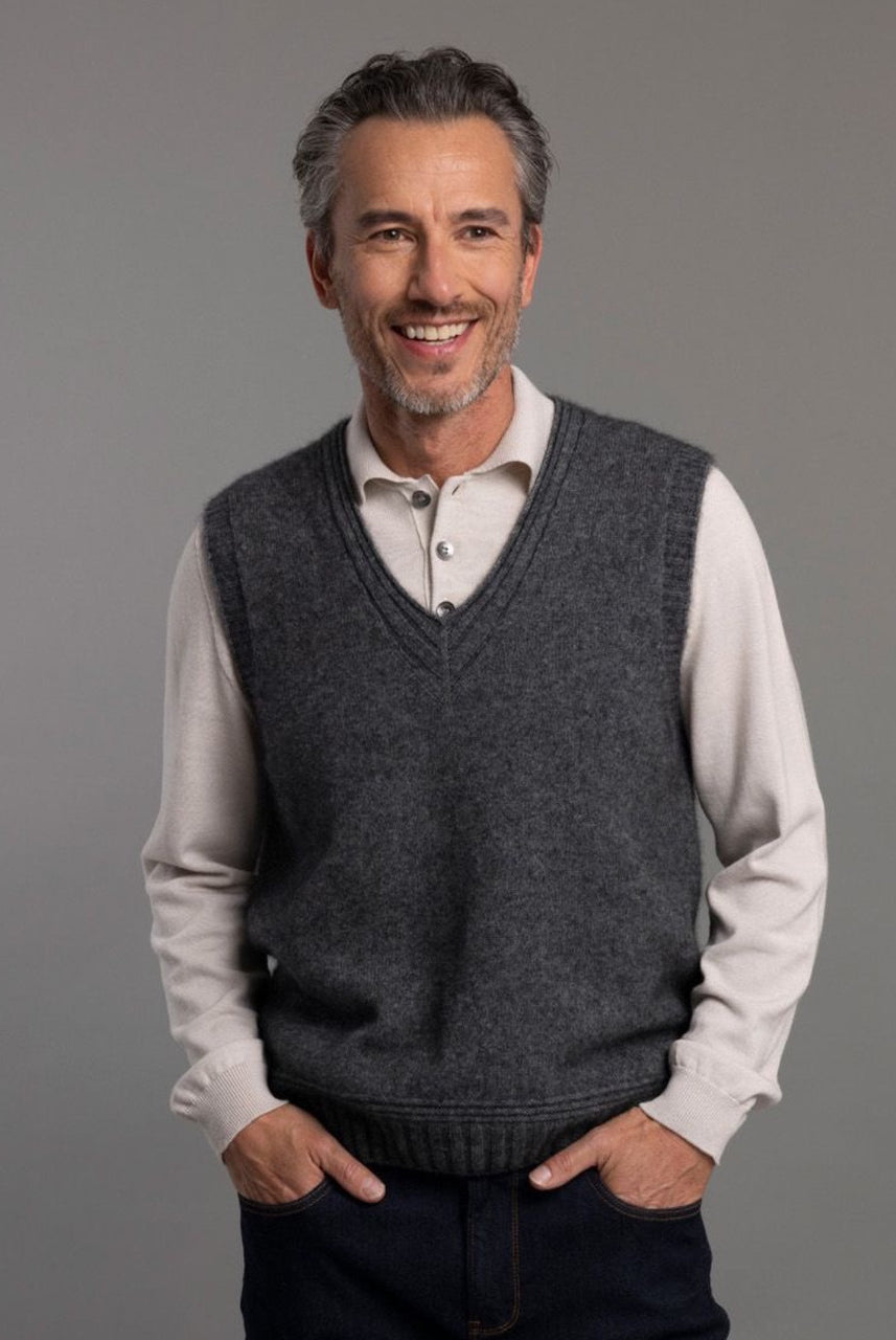 McDonald - Possum and Merino Ridge Vest (6636) Pewter