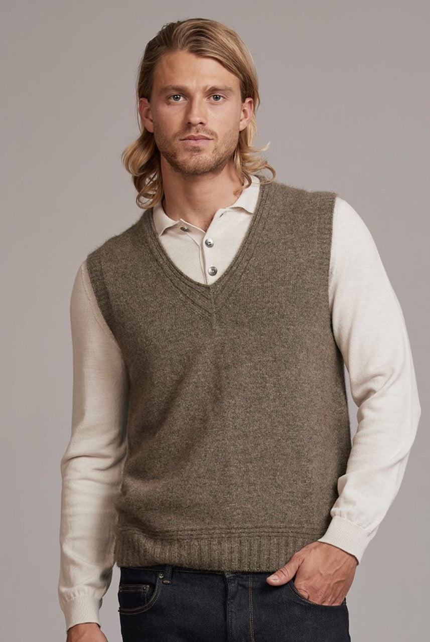 McDonald - Possum and Merino Ridge Vest (6636) Bark