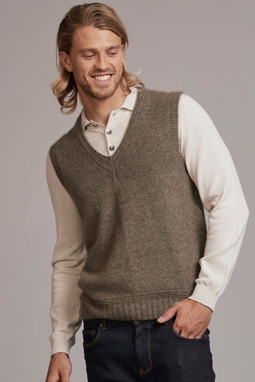McDonald - Possum and Merino Ridge Vest (6636) Bark