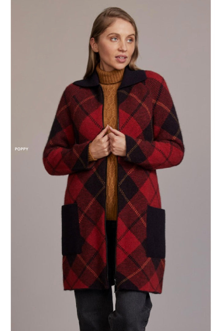 McDonald - Merino - Possum Tartan Overcoat (5044) Wallace