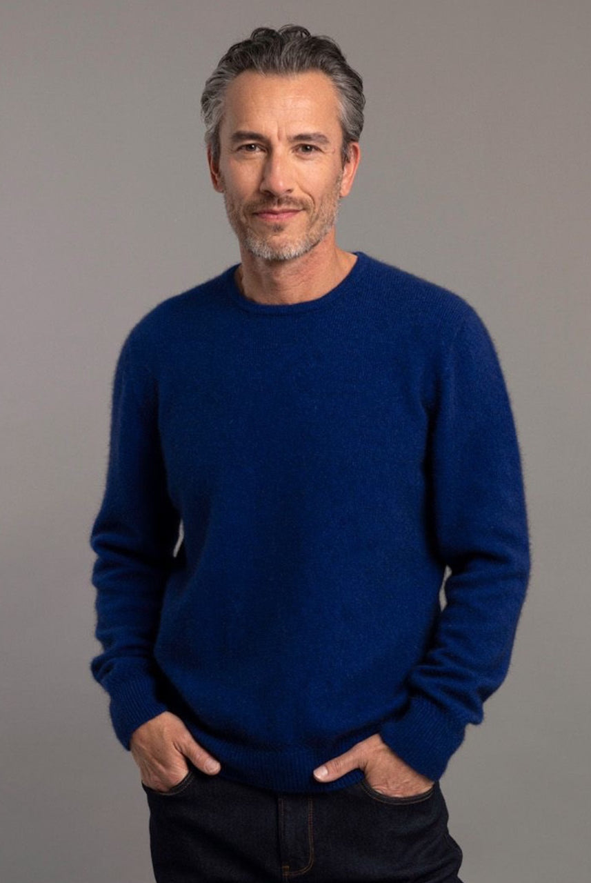 McDonald - Possum & Merino Crew Neck Jumper (6603) Cobalt