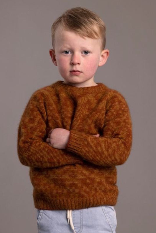 McDonald - Possum and Merino Children's Fair Isle Sweater (3003) Spice/Honeycomb