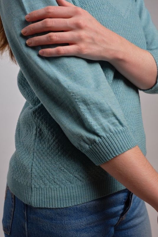 Country Laine - Merino 3/4 Sleeve Yoke Jumper (CL0060)