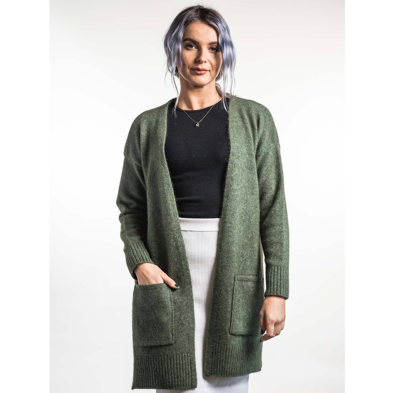 Koru - Merino - Possum Longline Cardigan (KO544)