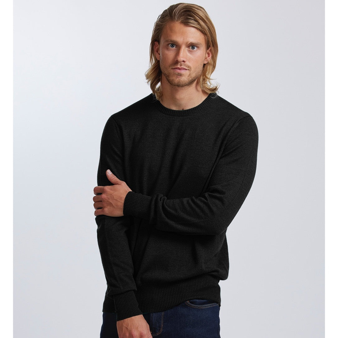 Royal Merino - 100% Merino Men’s Crew Neck (RM2479CR) Black.