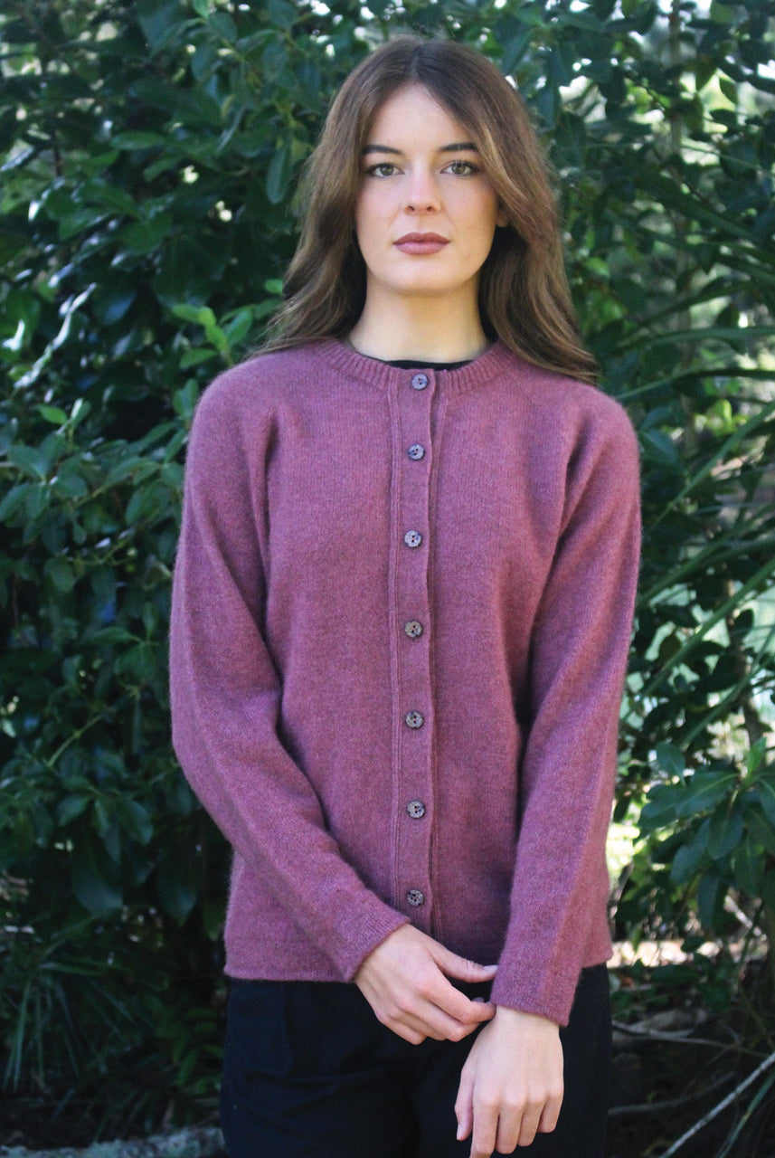 Lothlorian - Plain Button Cardigan (9937)Orchid