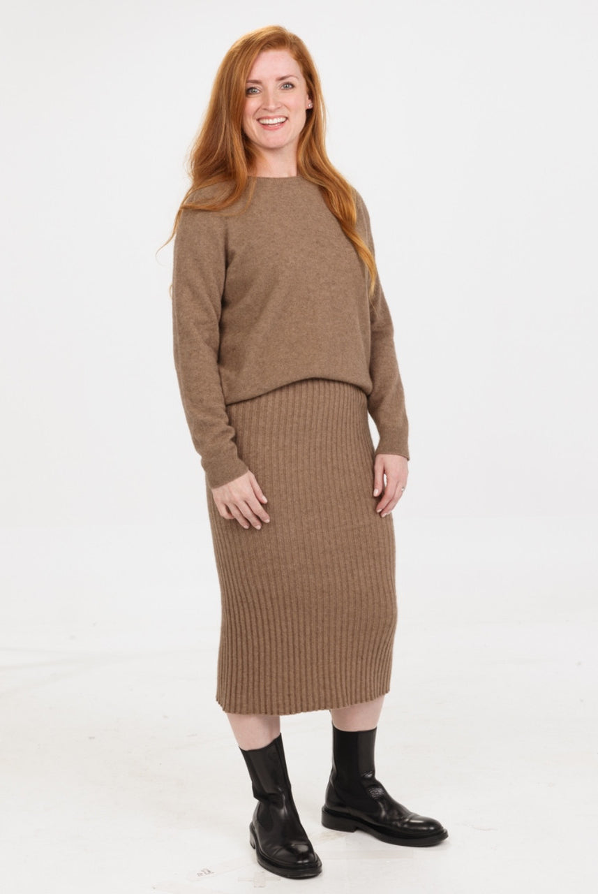 Native World - Merino & Possum Ribbed Skirt (NE859)