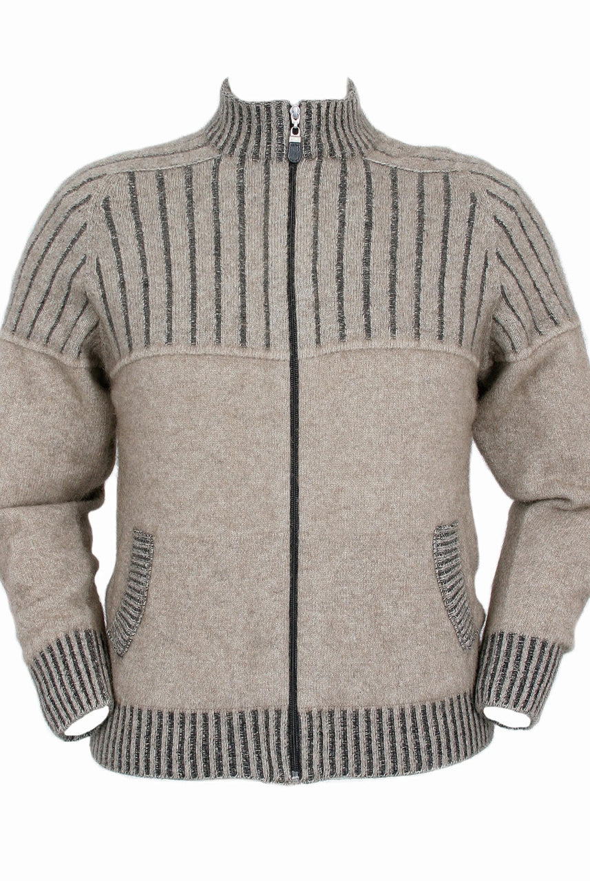 Lothlorian - Mens Full Zip Jacket with Pockets (9822) Natural
