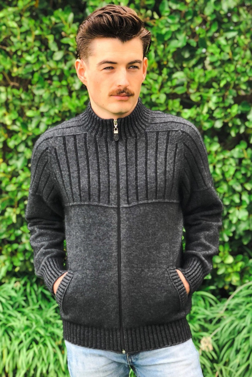 Lothlorian - Mens Full Zip Jacket with Pockets (9822)Charcoal