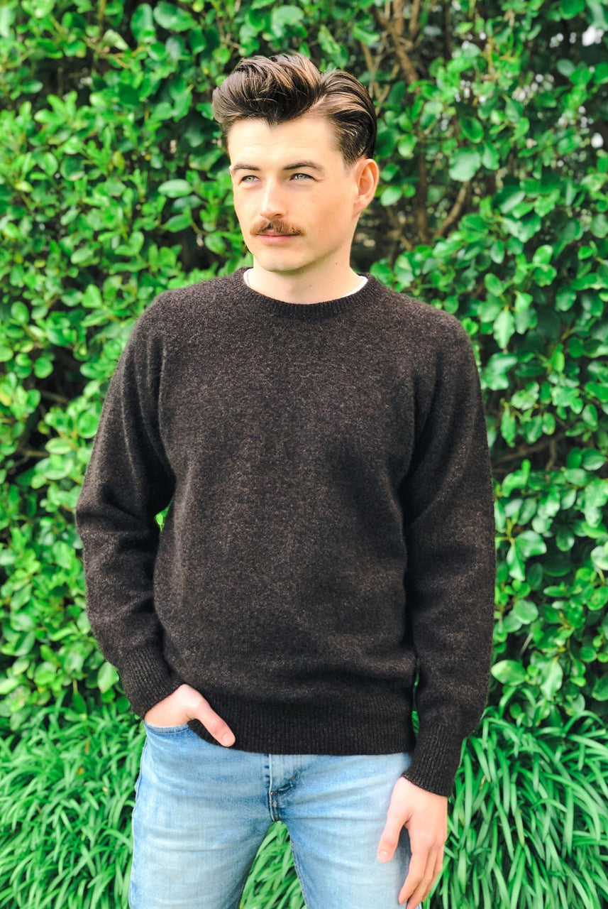 Lothlorian - Men's Crew Neck Jumper (9812) Brown Marl