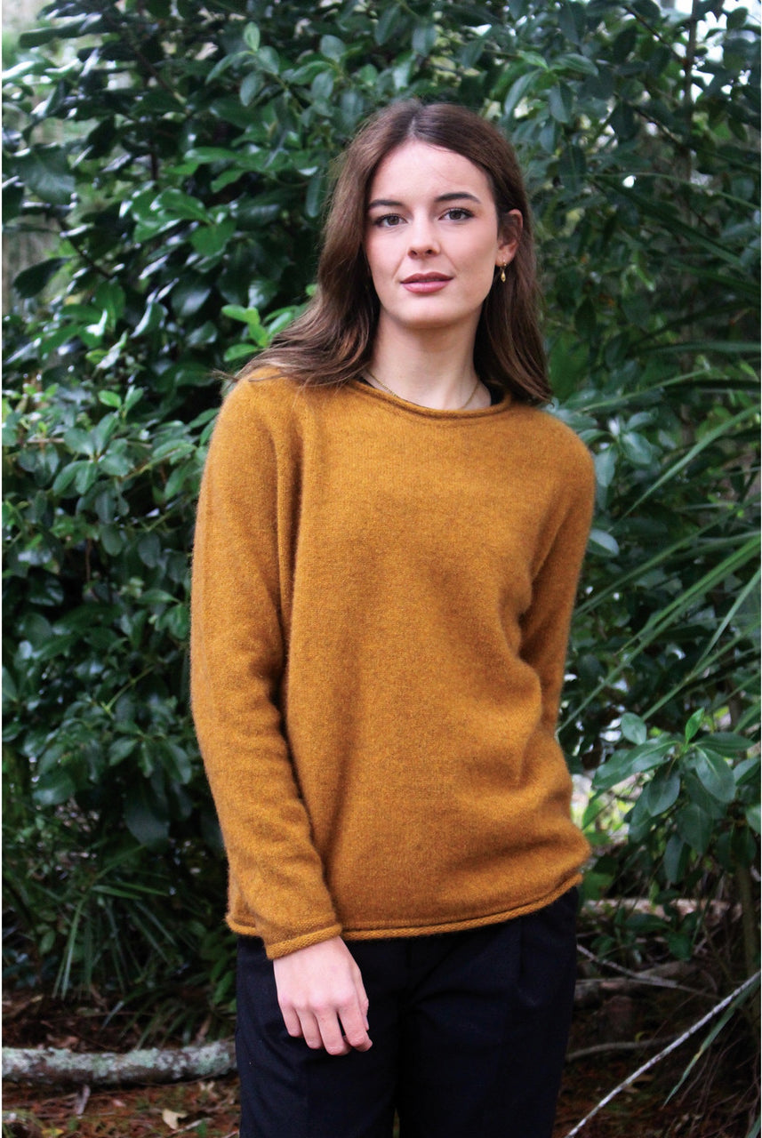 Lothlorian - Merino & Possum Scroll Jumper (9786) Gold