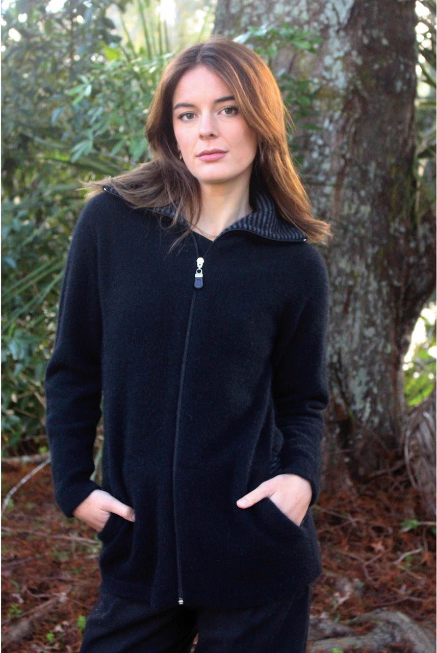 Lothlorian - Striped Collar Jacket (9831)Black