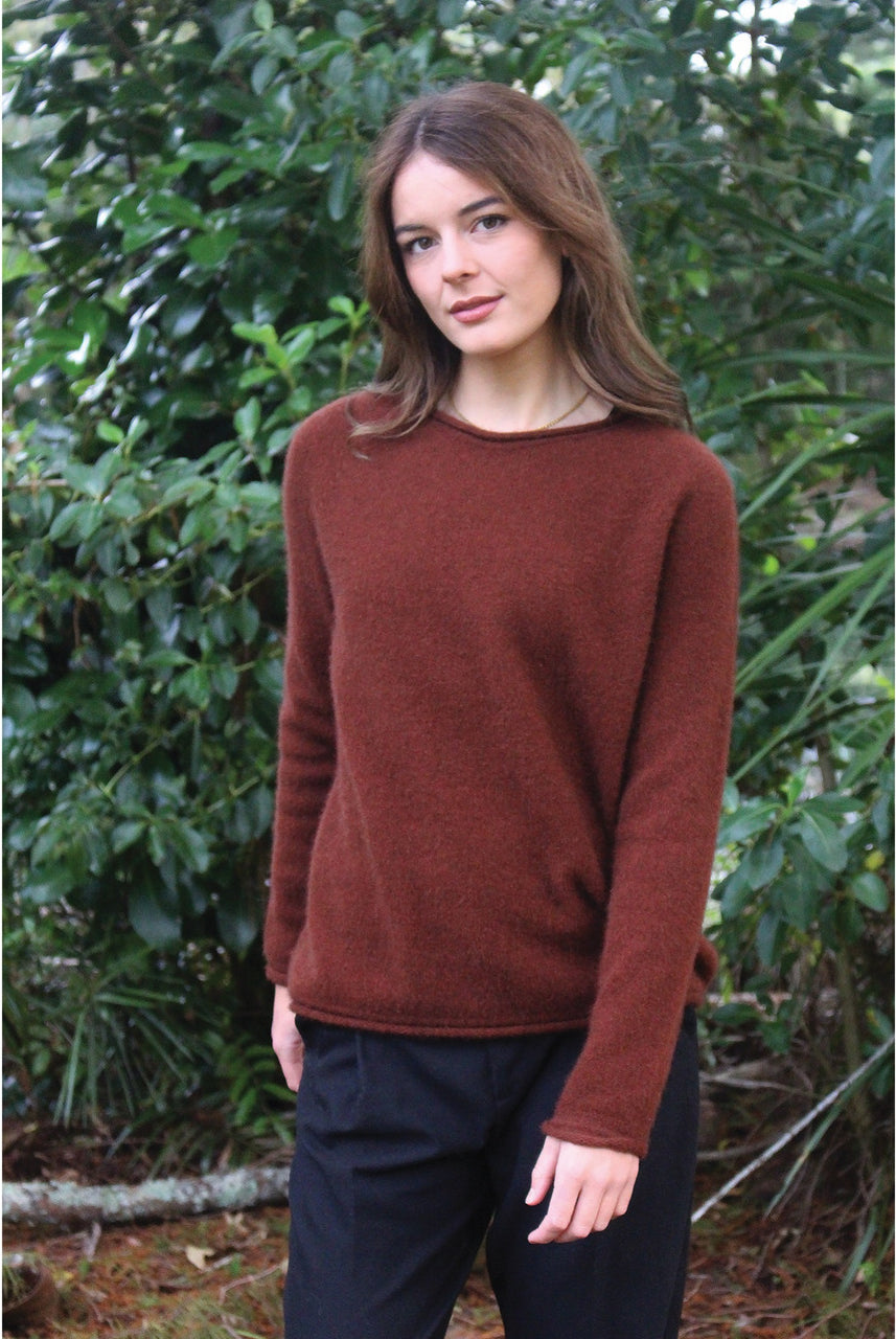 Lothlorian - Merino & Possum Scroll Jumper (9786) Russet