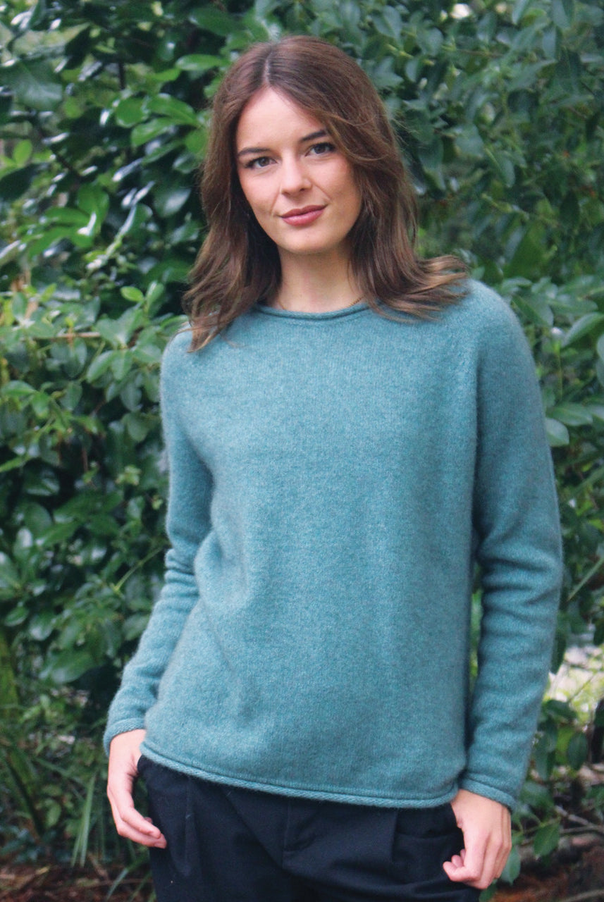 Lothlorian - Merino & Possum Scroll Jumper (9786) Sage