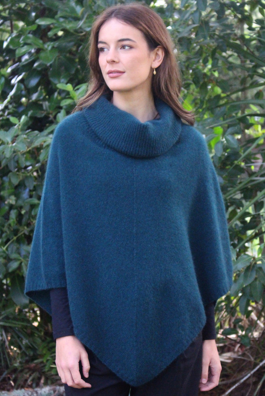 Zinity - Merino & Possum Cowl Neck Poncho (Z112) Tasman