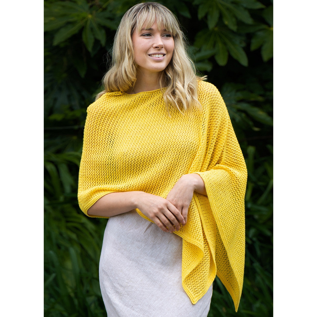 Lothlorian - Merino - Cotton Mesh Poncho (CM080) Buttercup.