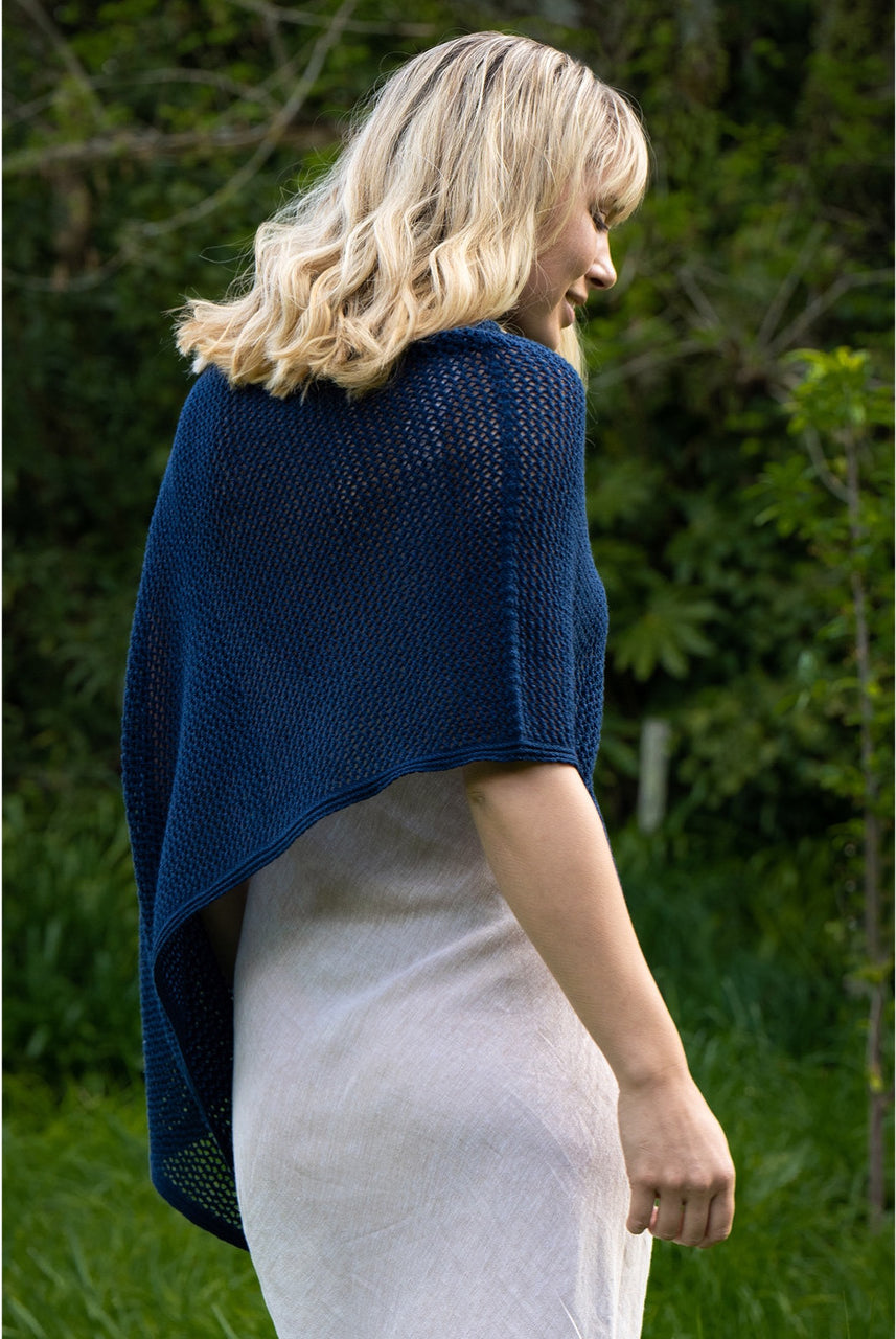 Lothlorian - Merino - Cotton Mesh Poncho (CM080) Cadet.