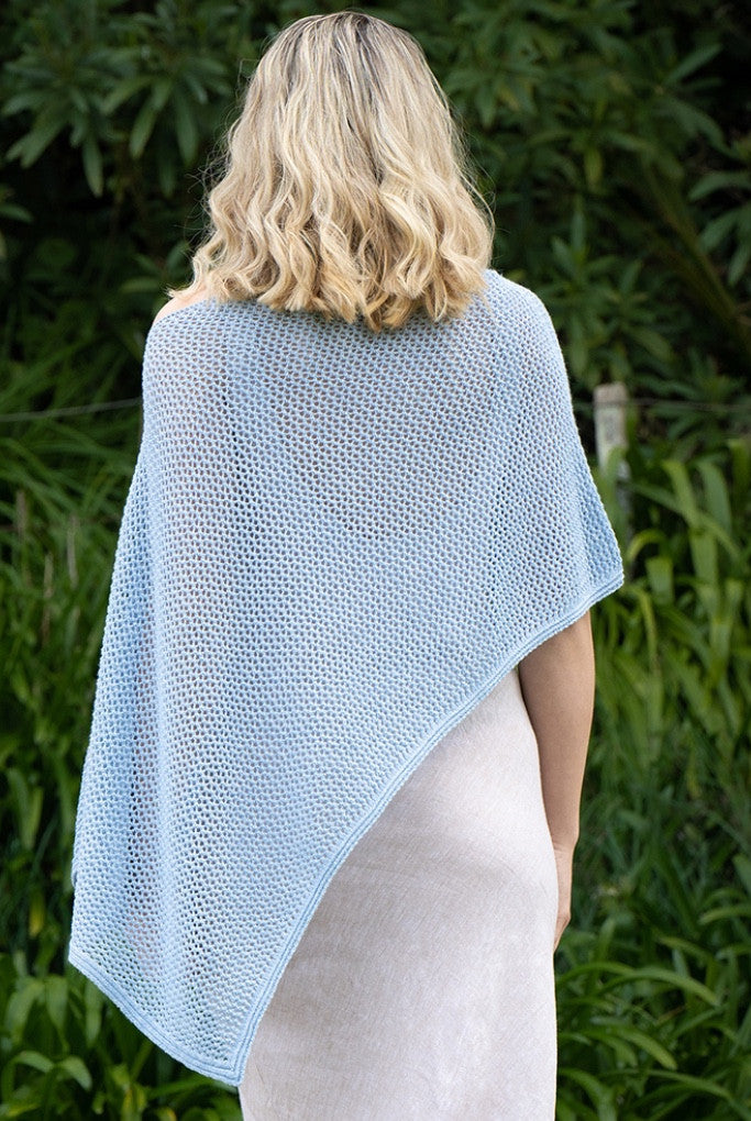 Lothlorian - Merino - Cotton Mesh Poncho (CM080) Sky.
