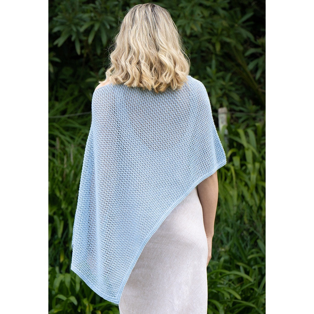 Lothlorian - Merino - Cotton Mesh Poncho (CM080) Sky.