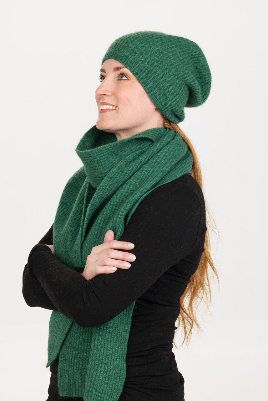 Native World - Merino & Possum Slouch Beanie (NX677) Deep Sage