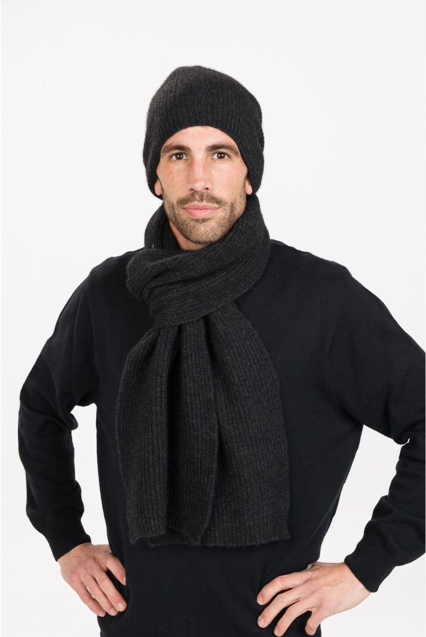 Native World - Merino & Possum Slouch Scarf (NX876)Charcoal