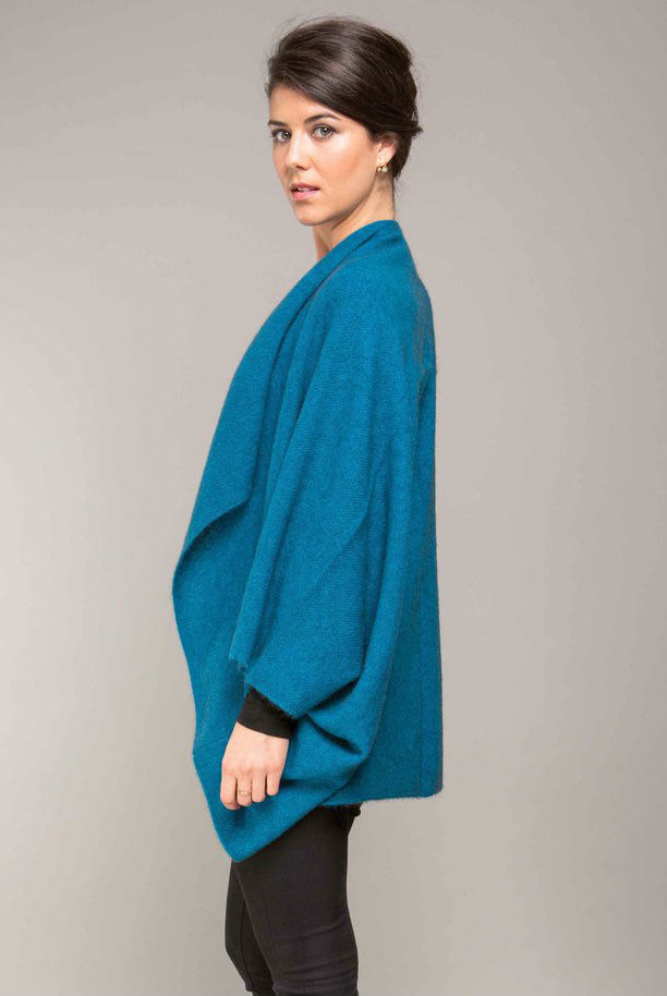 Koru Merino - Possum Moss Stitch Shrug (KO756)-Pacific