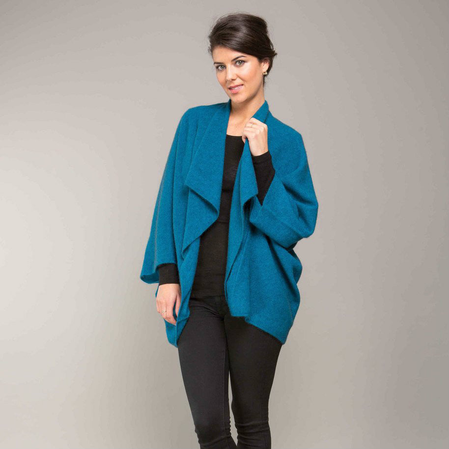 Koru Merino - Possum Moss Stitch Shrug (KO756)-Pacific