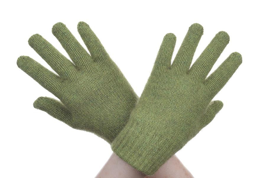 Possum and merino gloves in colour Lime