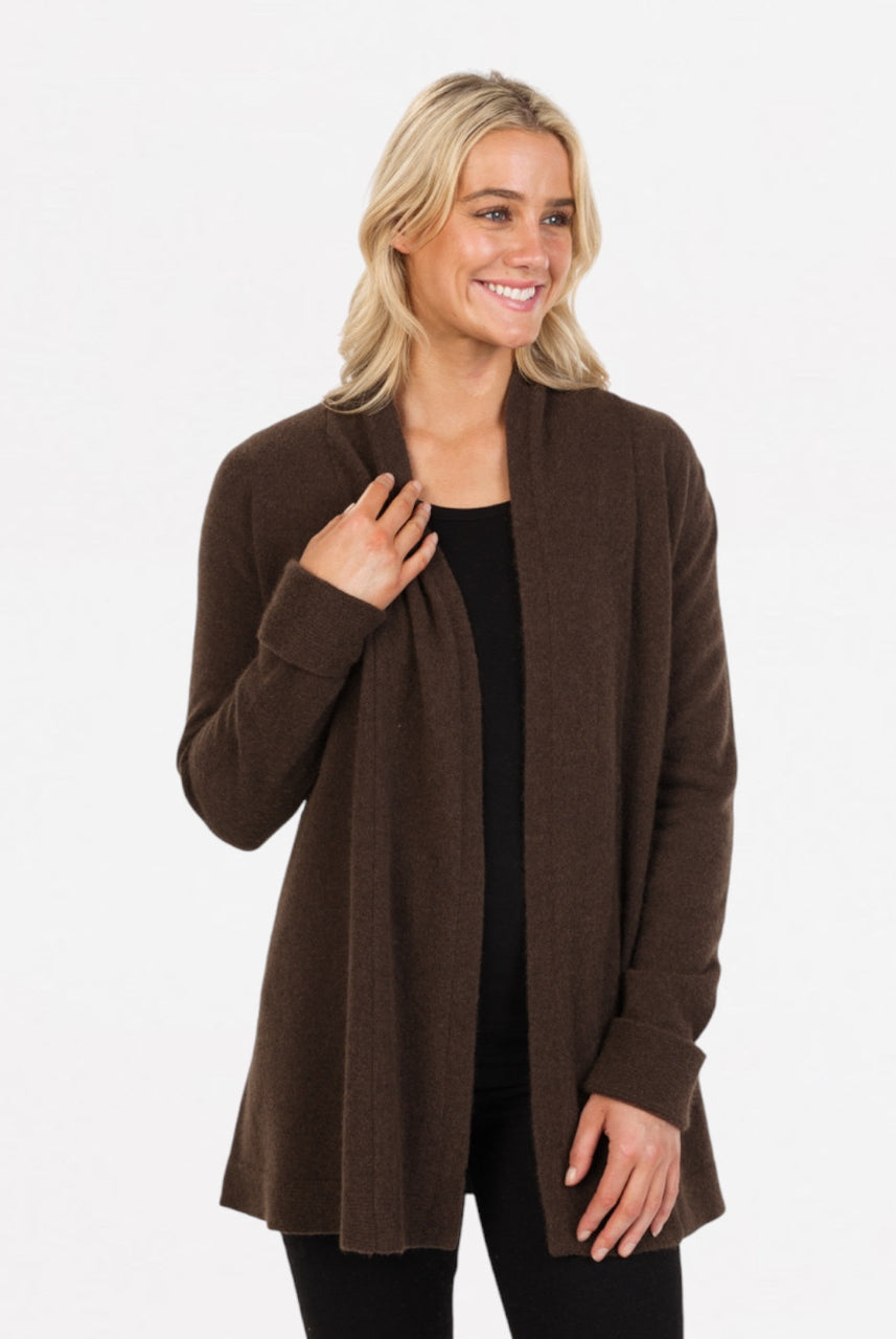 Native World - Merino & Possum Wrap Jacket (NB498) Cocoa