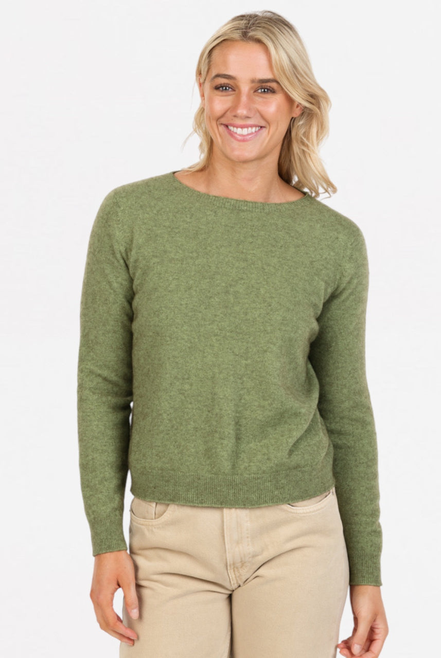Native World - Merino & Possum Classic Crop Sweater (NB870) Pistachio