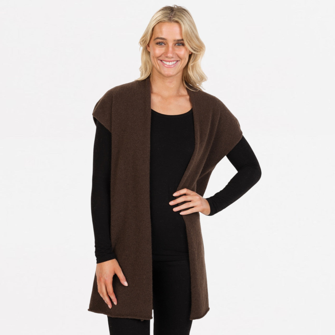 Native World - Merino & Possum Possum Gillet (NB890) Cocoa