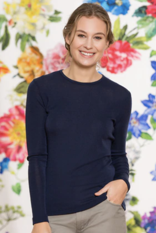 Navy colour crew neck top
