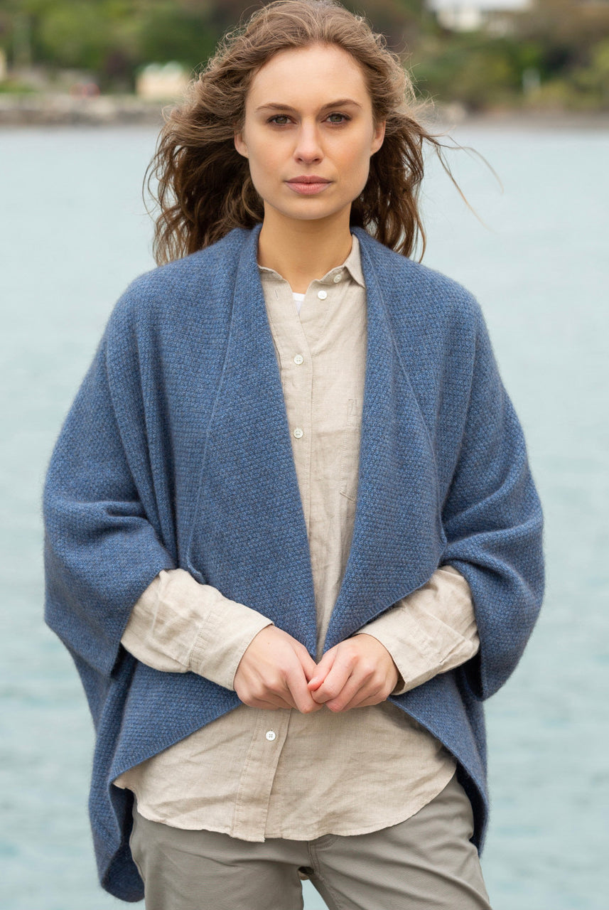 Noble Wilde - Merino & Possum Longline Wrap (NW3082) in Bahama