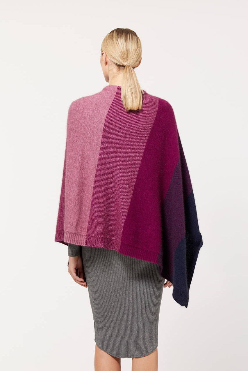 Amaranth colour Poncho back view