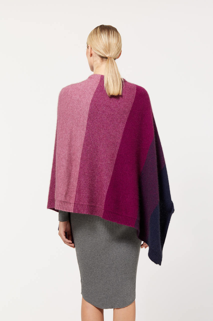 Amaranth colour Poncho back view