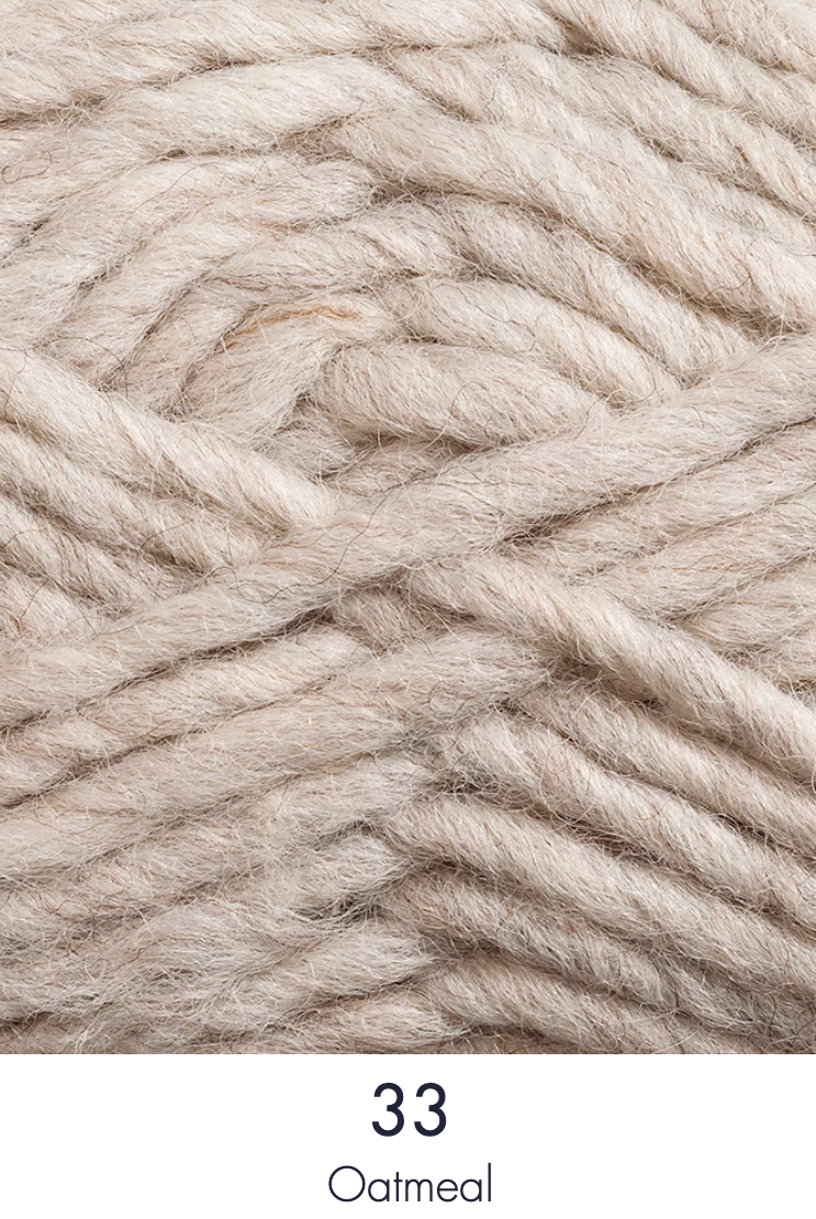 Close up ball of yarn in colour oatmeal.