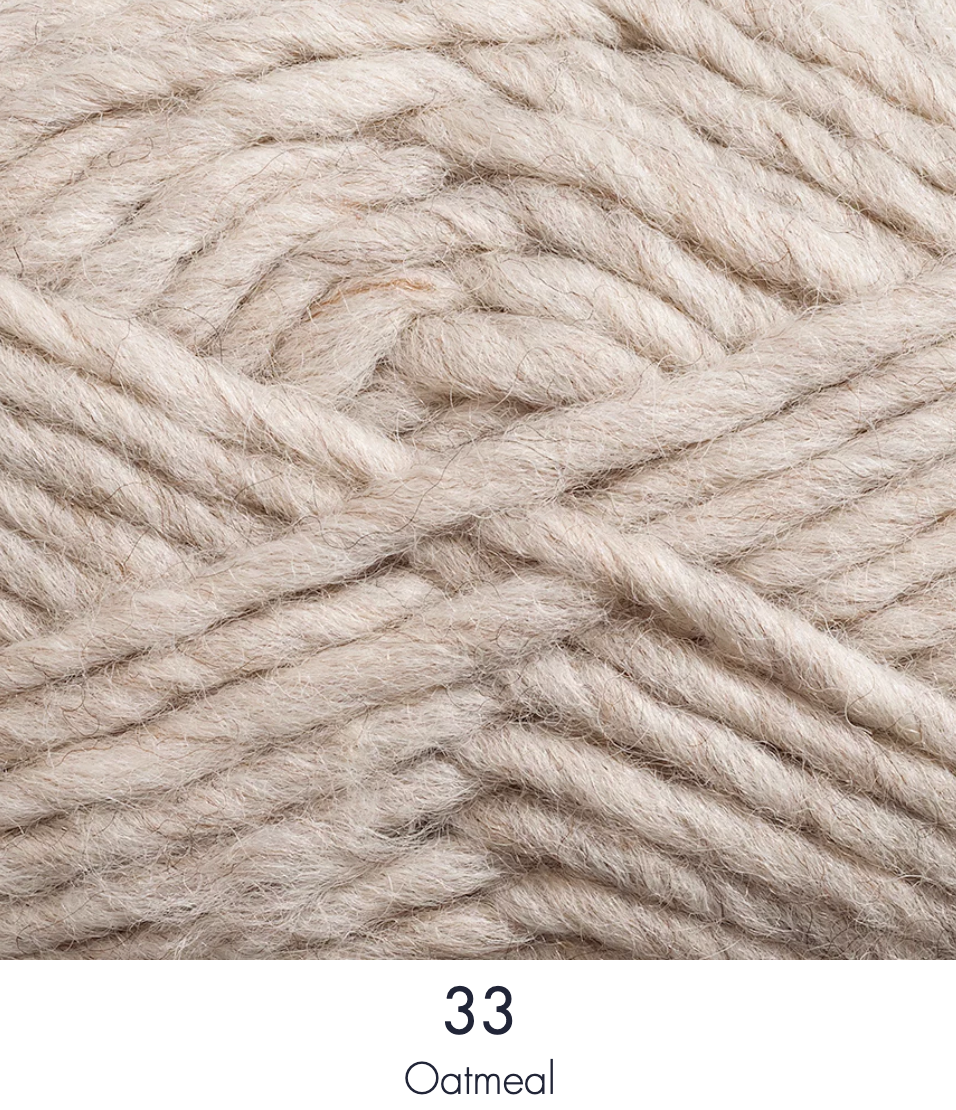 Close up ball of yarn in colour oatmeal.