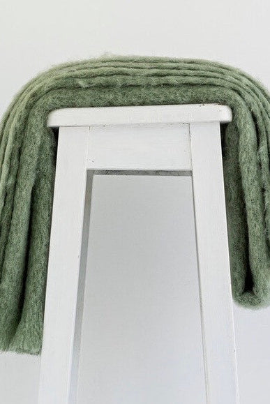 Olive colour mohair rug