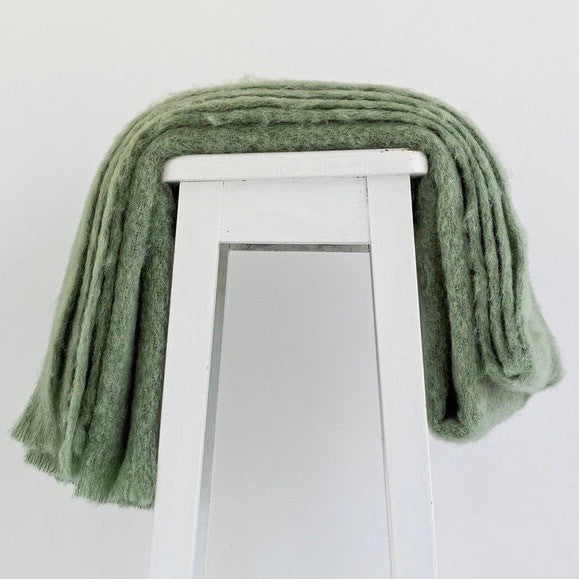 Olive colour mohair rug