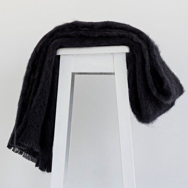 Raven colour mohair rug