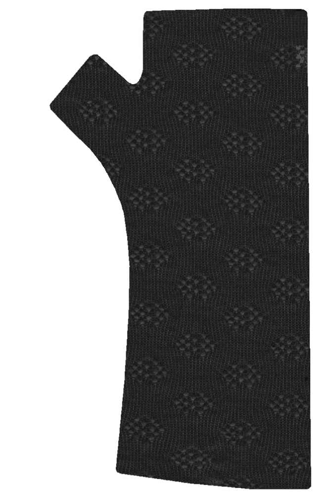 Kate Watts- Printed Merino Glovelets (Double Arrow Print)Black