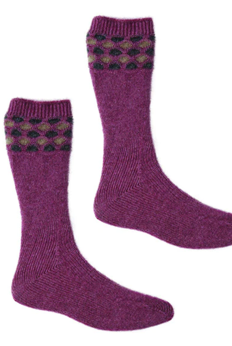 McDonald - Possum & Merino Wave Trim Socks (633)Heather