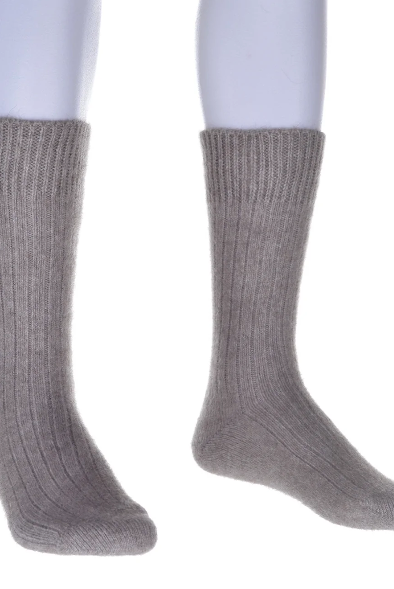 McDonald - Possum & Merino Ribbed Sock (634/)Mocha